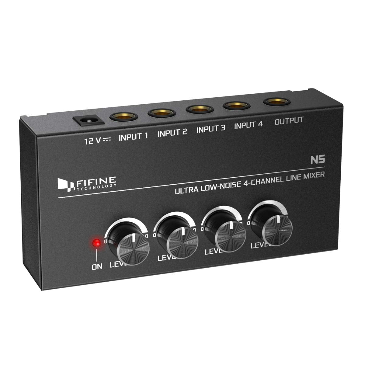 FIFINE N5 Ultra Low-Noise 4-Channel Line Mixer - Deccan Retail