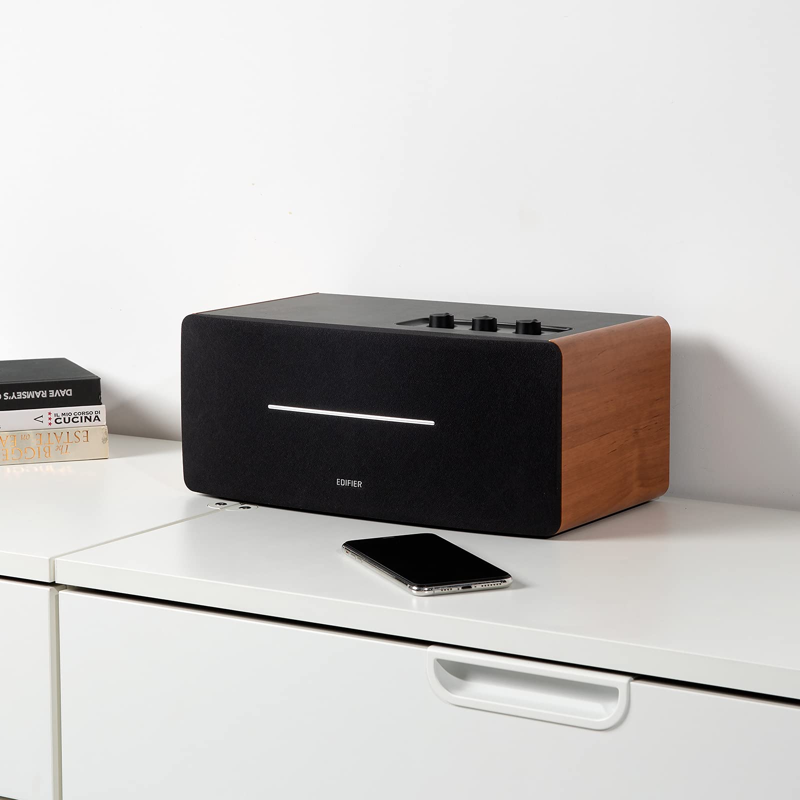 Edifier D12 Integrated Stereo Speakers - Brown - Deccan Retail