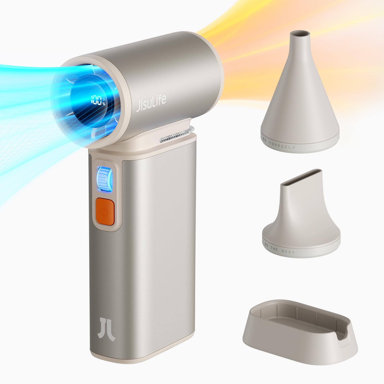 JISULIFE Ultra1 Handheld Turbo Fan & Air Duster 9000mAh - Light Brown - Deccan Retail
