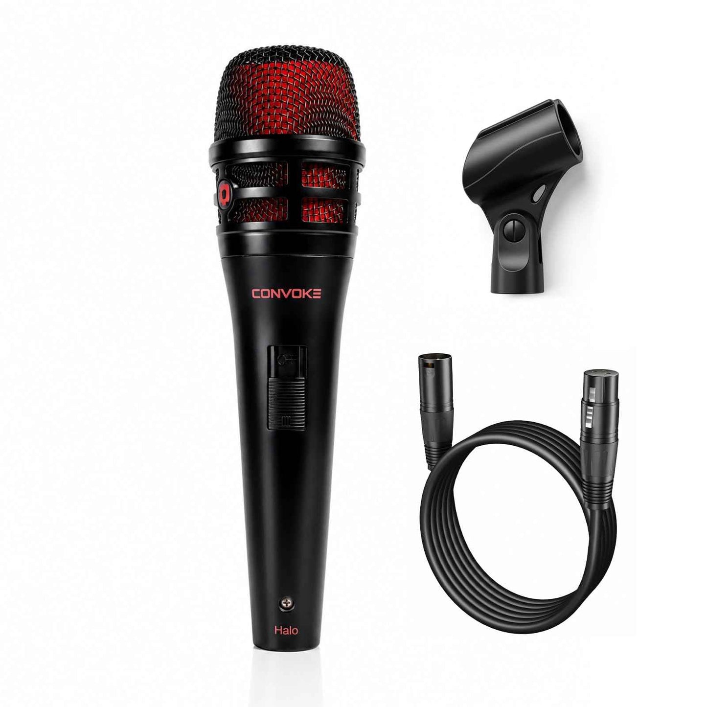 CONVOKE Halo Professional XLR Condenser Microphone for Podcasting Studio Recording | 20Hz–20KHz Frequency Response | Broadcast-Quality Vocal Microphone with XLR Cable & Mic Clip
