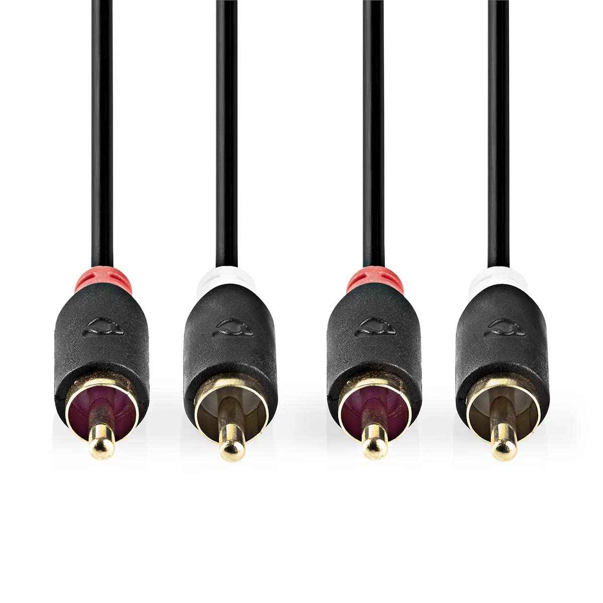 NEDIS Stereo Audio Cable | 2x RCA Male | 2x RCA Male | Gold Plated | 2.00 m