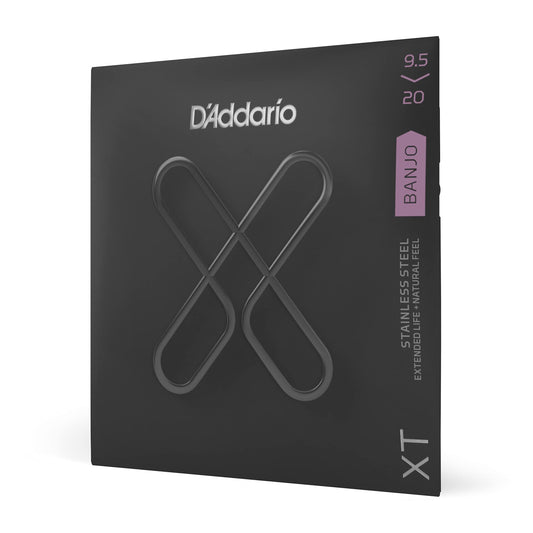 D'Addario XT Stainless Steel Banjo Strings Custom Light 9.5-20 (XTJ09520) - Deccan Retail