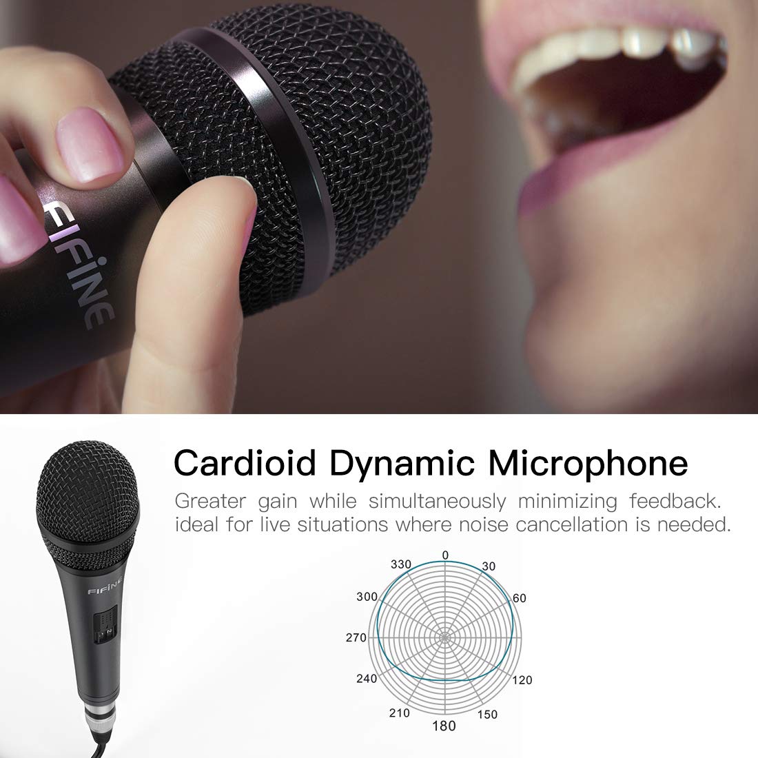 FIFINE K6 Karaoke Wired Dynamic Microphone - Deccan Retail