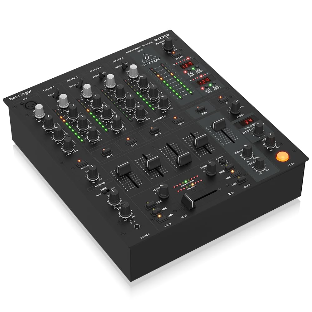 Behringer PRO MIXER DJX750 5-Channel DJ Mixer with Digital Effects & BPM Counter