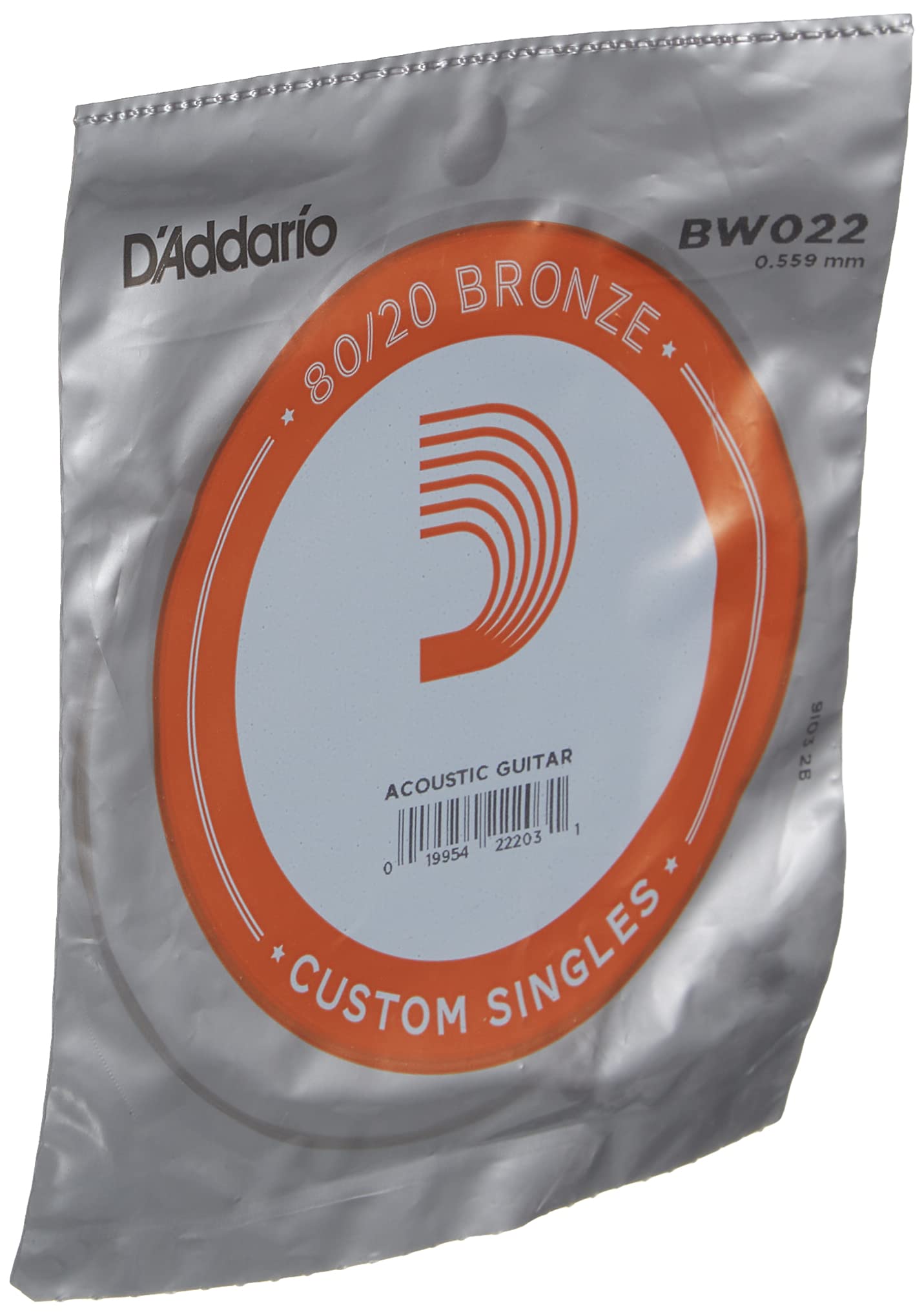 D'Addario Bronze Wound Acoustic Guitar Single String .022 (BW022) - Deccan Retail