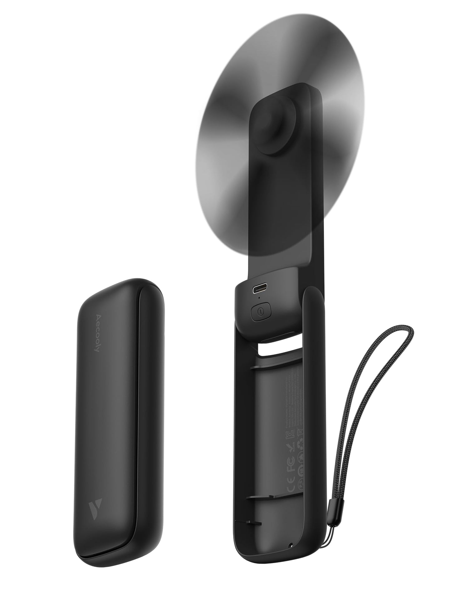 Aecooly Pocket 01 Slim Handheld Fan - Black - Deccan Retail