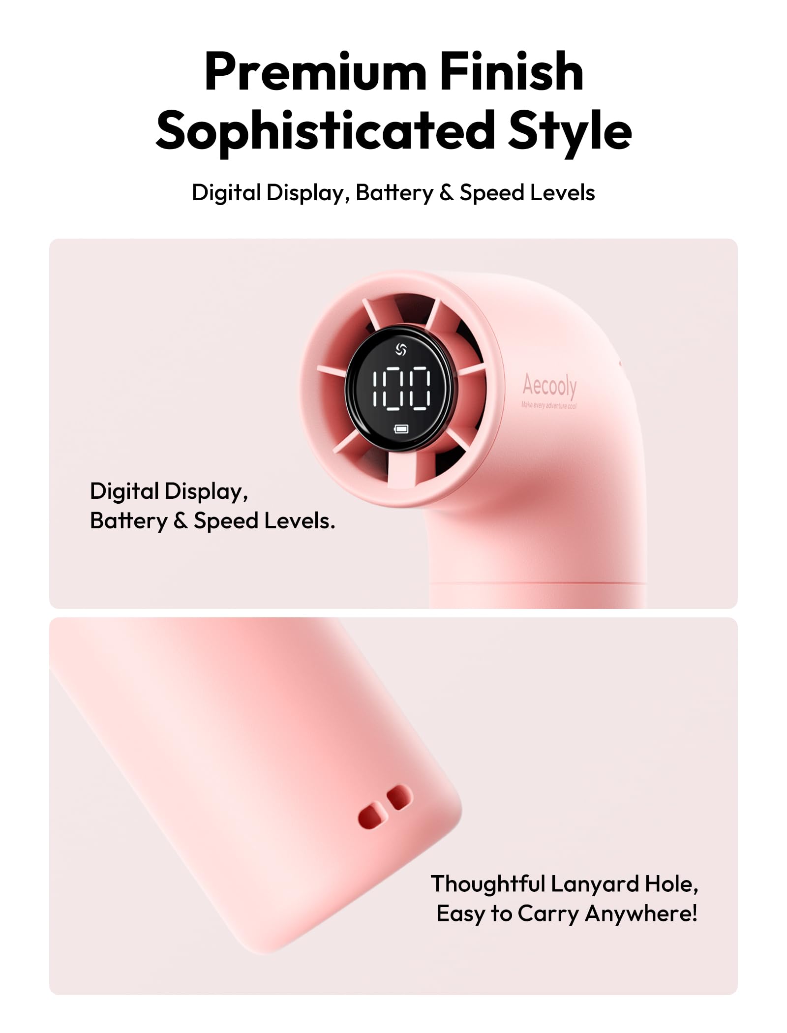 Aecooly Aero Portable Handheld Turbo Fan - Pink - Deccan Retail