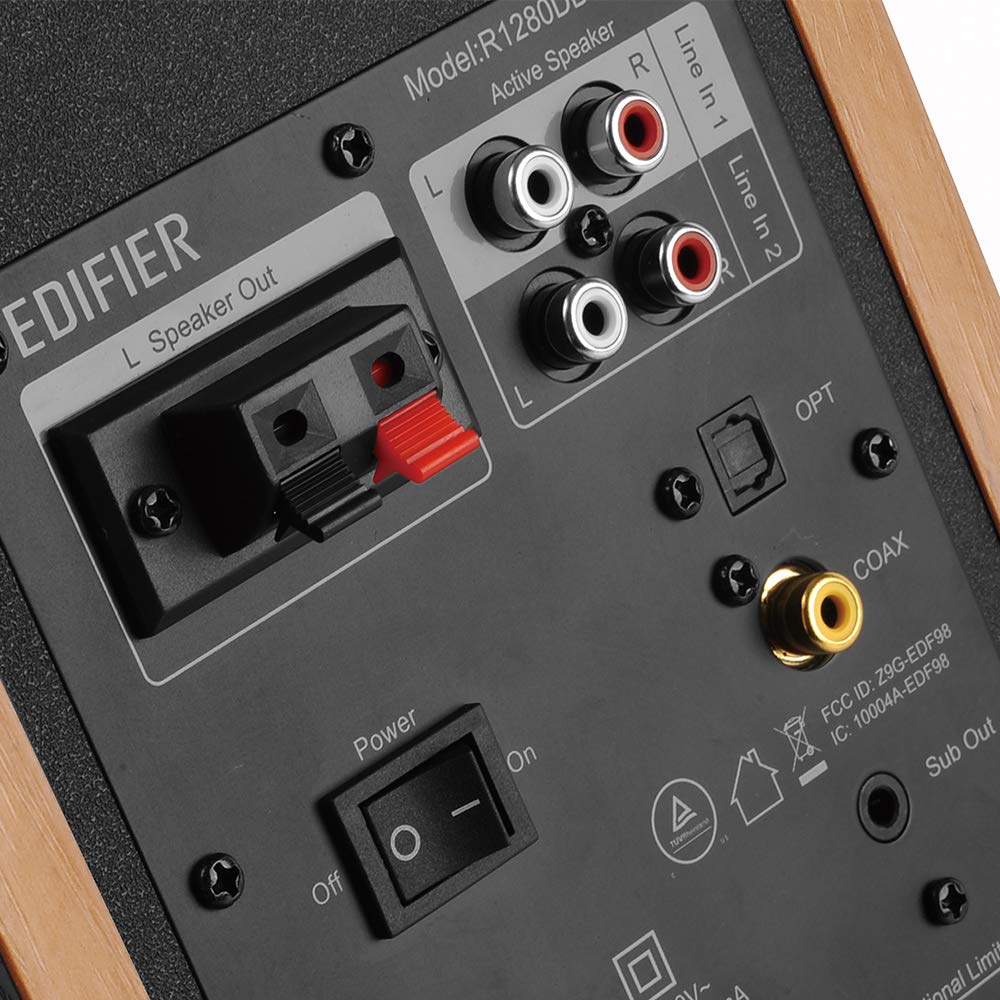 Edifier R1280DBS Bookshelf Speakers - Brown - Deccan Retail