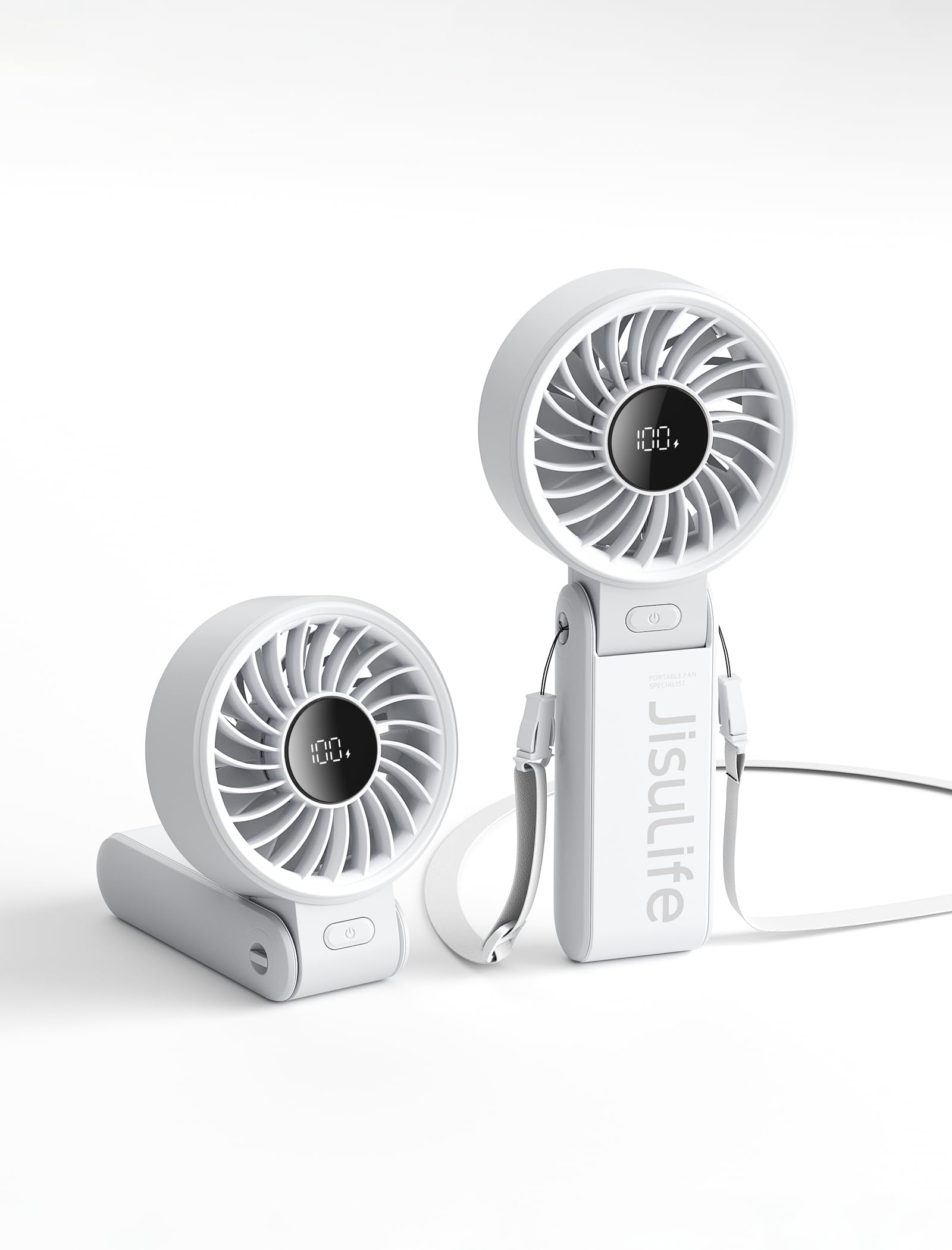 JISULIFE Life7 Portable Handheld Fan, 3600mAh - Grey - Deccan Retail