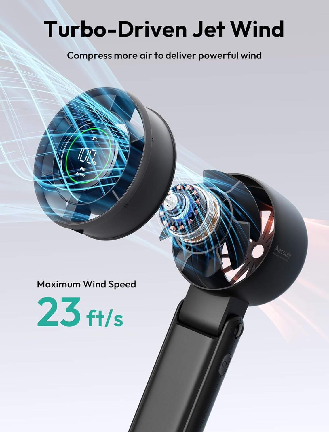 Aecooly Versatile Fan Halo-02 5000mah – Black - Deccan Retail