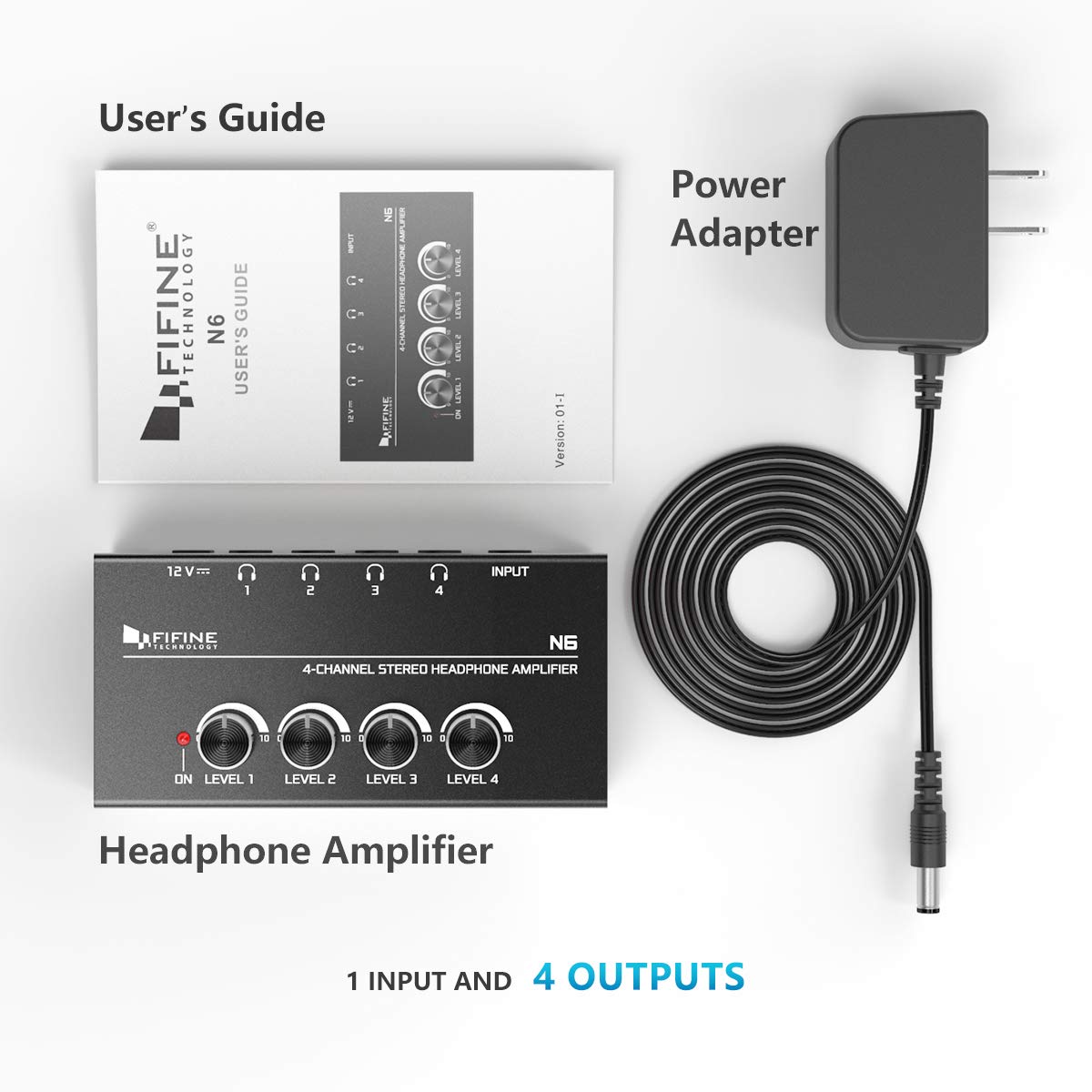 FIFINE N6 Headphone Amplifier 4-Channel - Deccan Retail