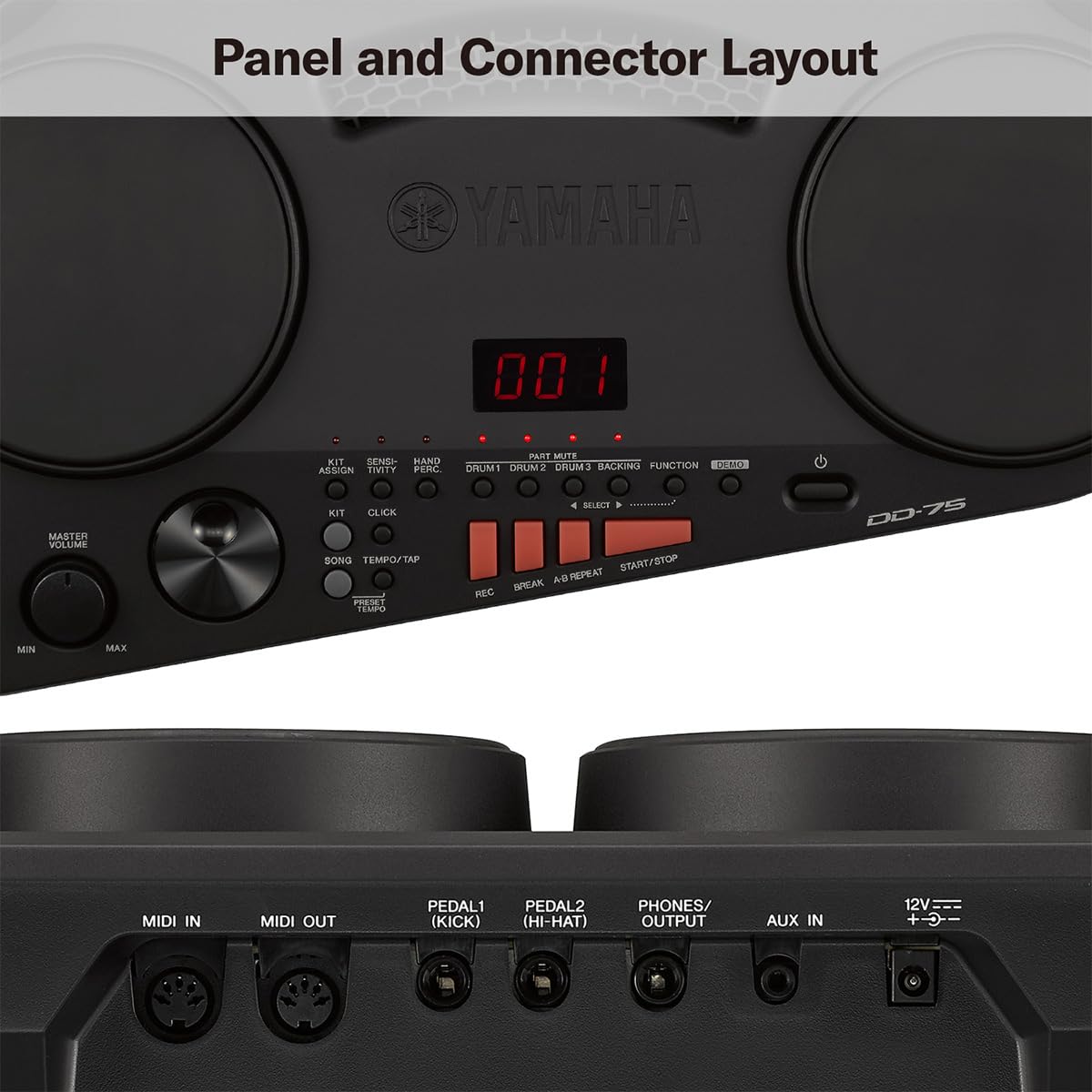 Yamaha DD75 Portable Digital Drums Package with 2 Pedals, Drumsticks - Power Supply Included - Deccan Retail