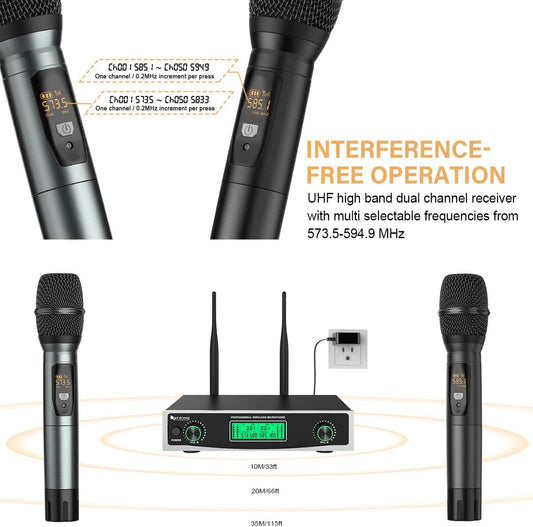 FIFINE K040 Wireless Mic System with 2 Handheld Microphones - Deccan Retail