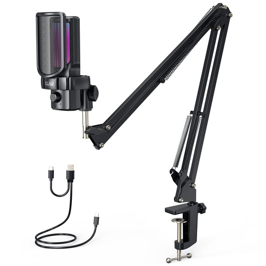 CLAW GM17 Kit RGB Condenser Gaming Microphone with Cardioid & Type-C Connectivity - Deccan Retail