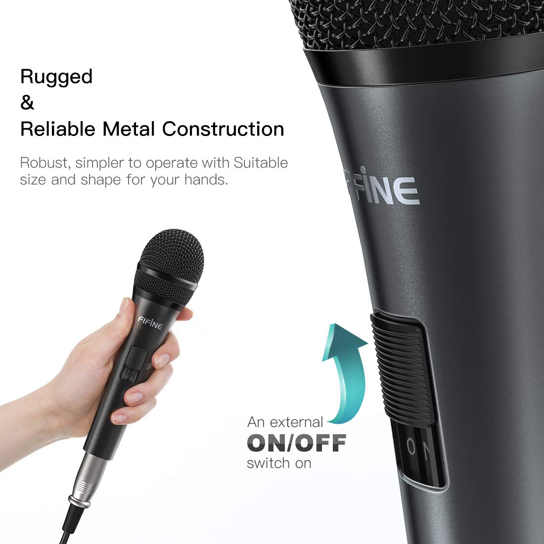 FIFINE K6 Karaoke Wired Dynamic Microphone - Deccan Retail