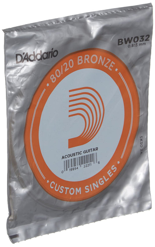 D'Addario BW032 80/20 Bronze Acoustic Guitar String .032 - Deccan Retail