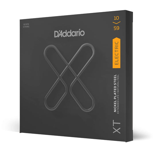 D'Addario XT Nickel Coated Electric Guitar Strings Regular Light 7-String 10-59 (XTE1059) - Deccan Retail