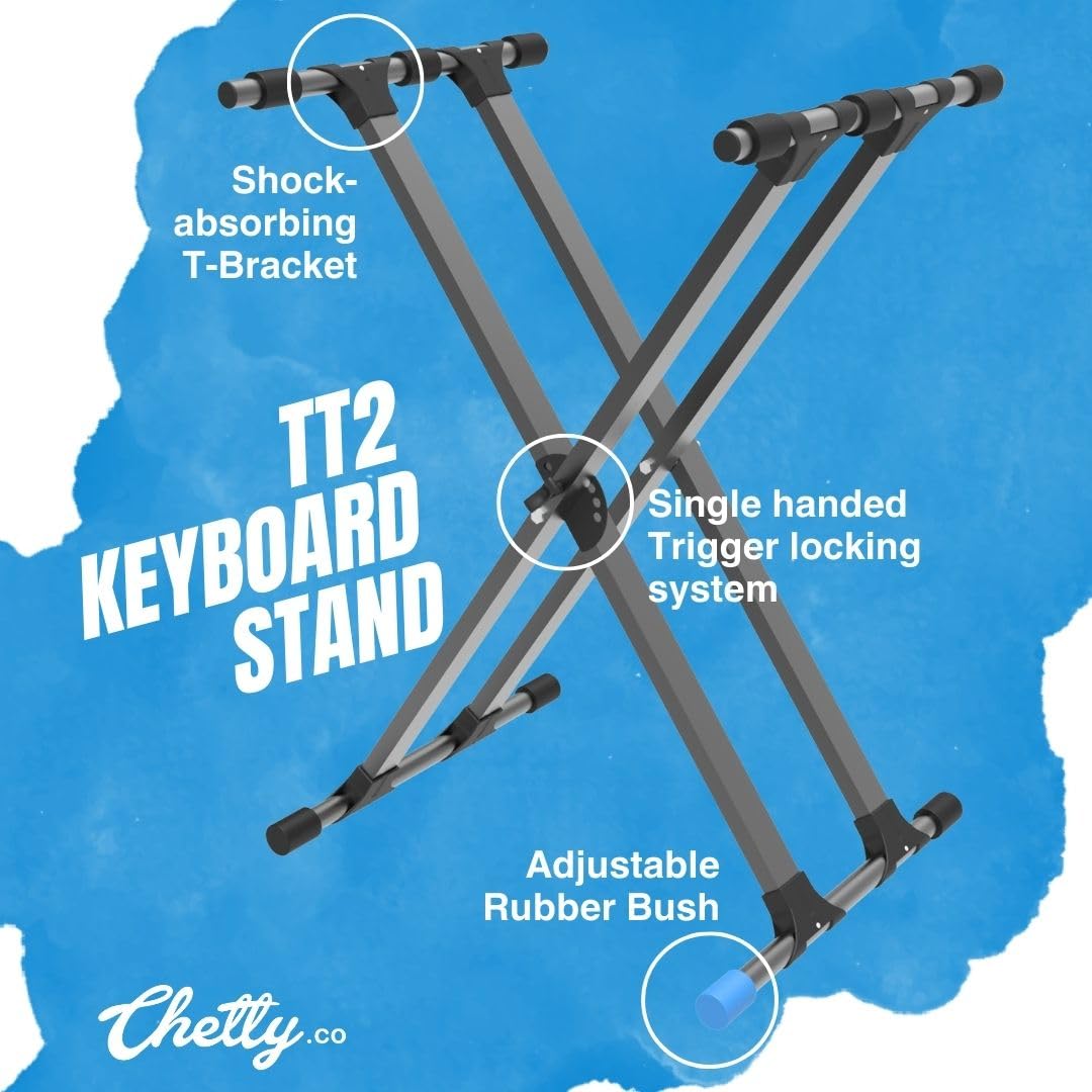 Chetty TT2 Lite Adjustable Double X Keyboard Stand - Deccan Retail
