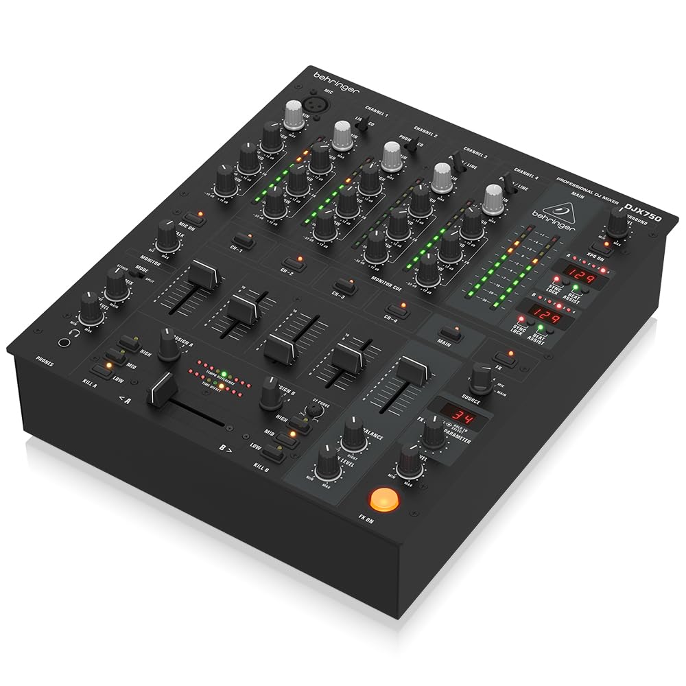 Behringer PRO MIXER DJX750 5-Channel DJ Mixer with Digital Effects & BPM Counter