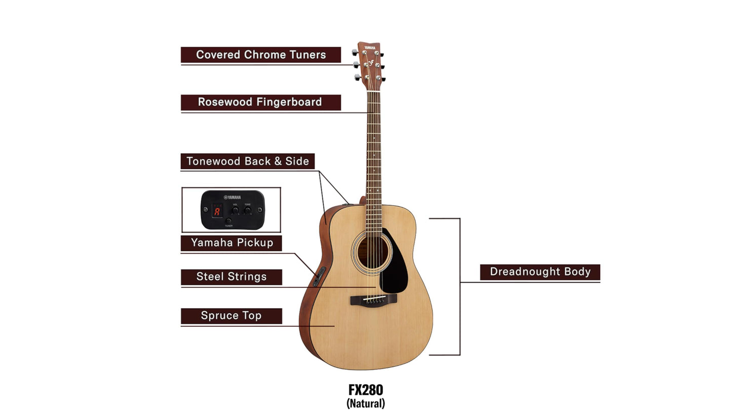 Yamaha FX280 Electro Acoustic Guitar - Natural Finish - Deccan Retail