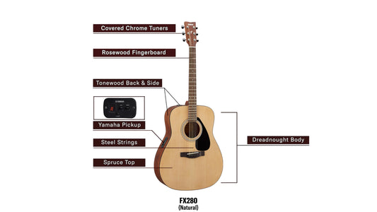 Yamaha FX280 Electro Acoustic Guitar - Natural Finish - Deccan Retail
