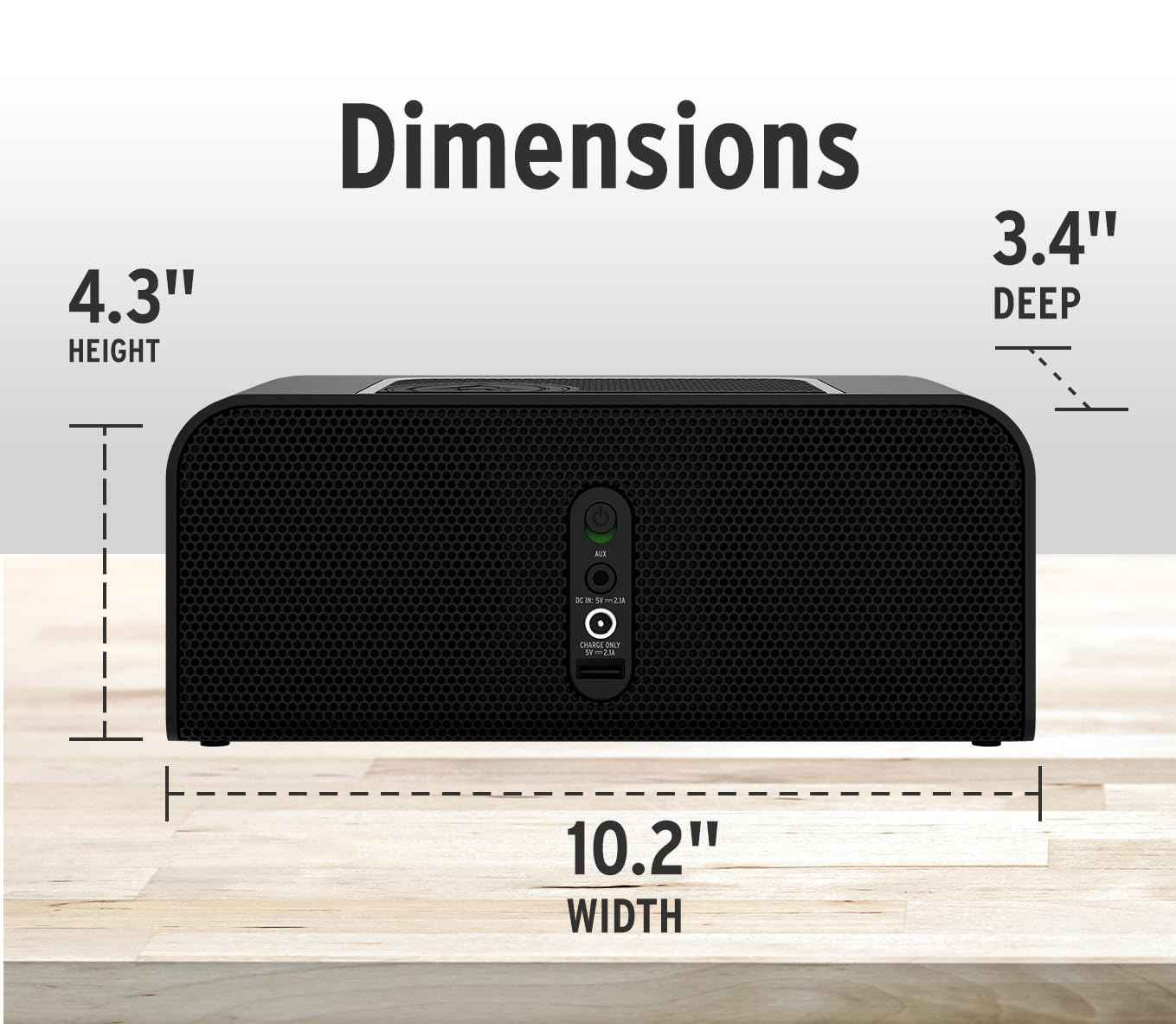 Klipsch Groove XL Portable Bluetooth Speaker - 40W Power, Dual 2.5” Drivers, 3” Passive Radiators, IPX4 Splash-Proof, 16.5-Hour Battery, USB Charging