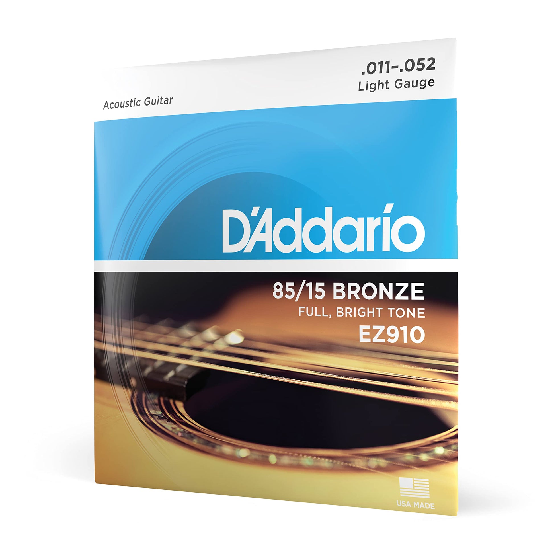 D'Addario EZ910 85/15 Bronze Acoustic Guitar Strings 11-52 Light - Deccan Retail