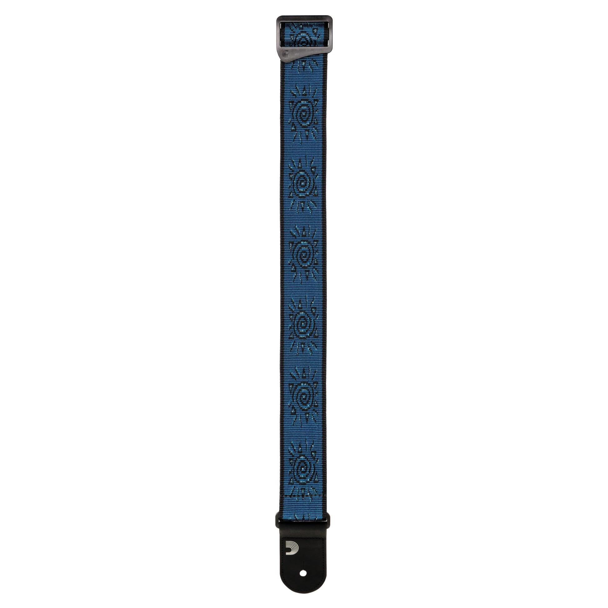 D'Addario Vintage Sun Guitar Strap – Blue with Eco Leather Ends - Deccan Retail