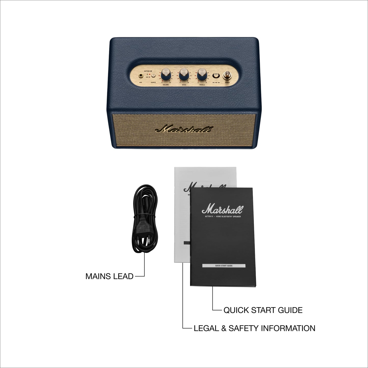 Marshall Acton III Bluetooth Home Speaker – Midnight Blue - Deccan Retail