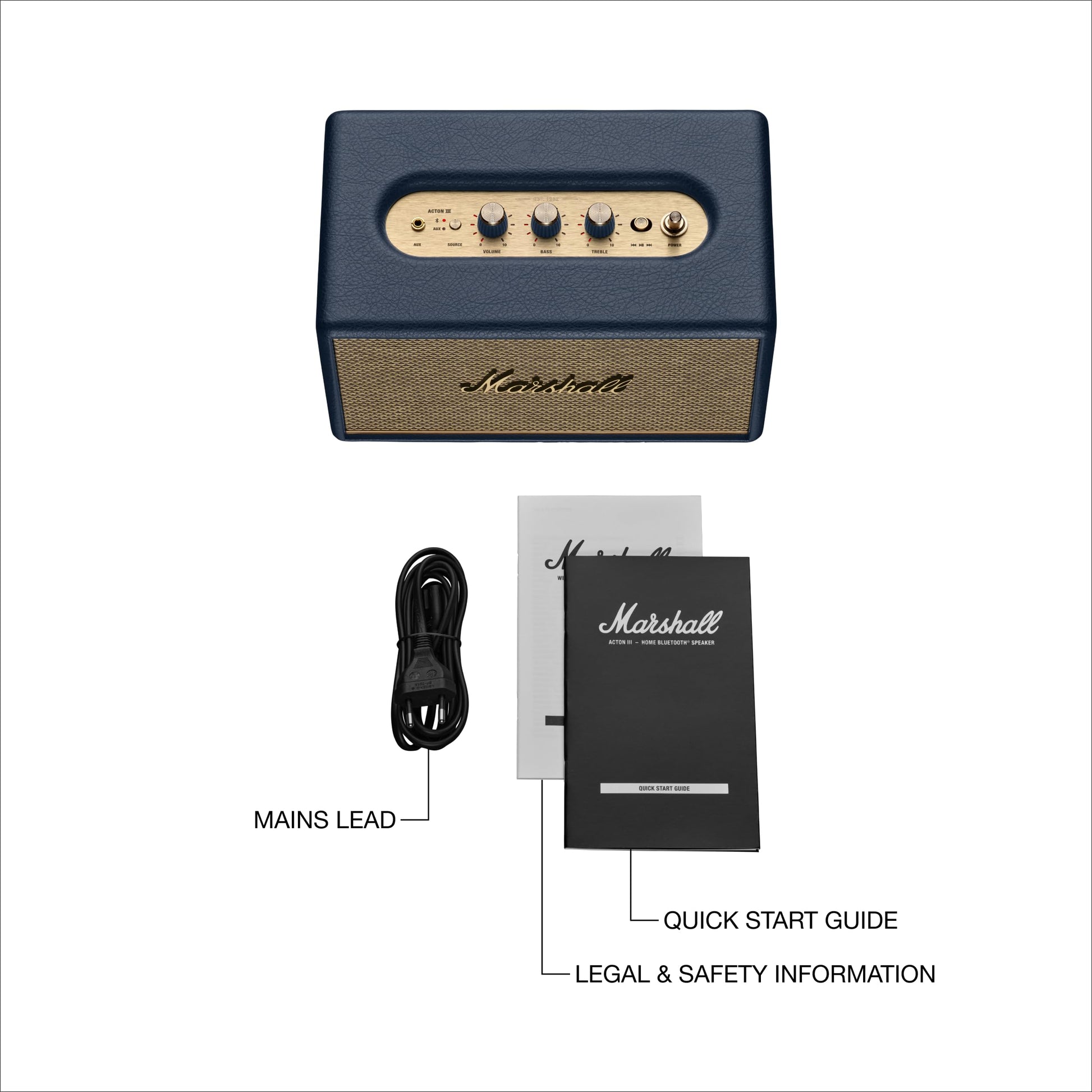 Marshall Acton III Bluetooth Home Speaker – Midnight Blue - Deccan Retail