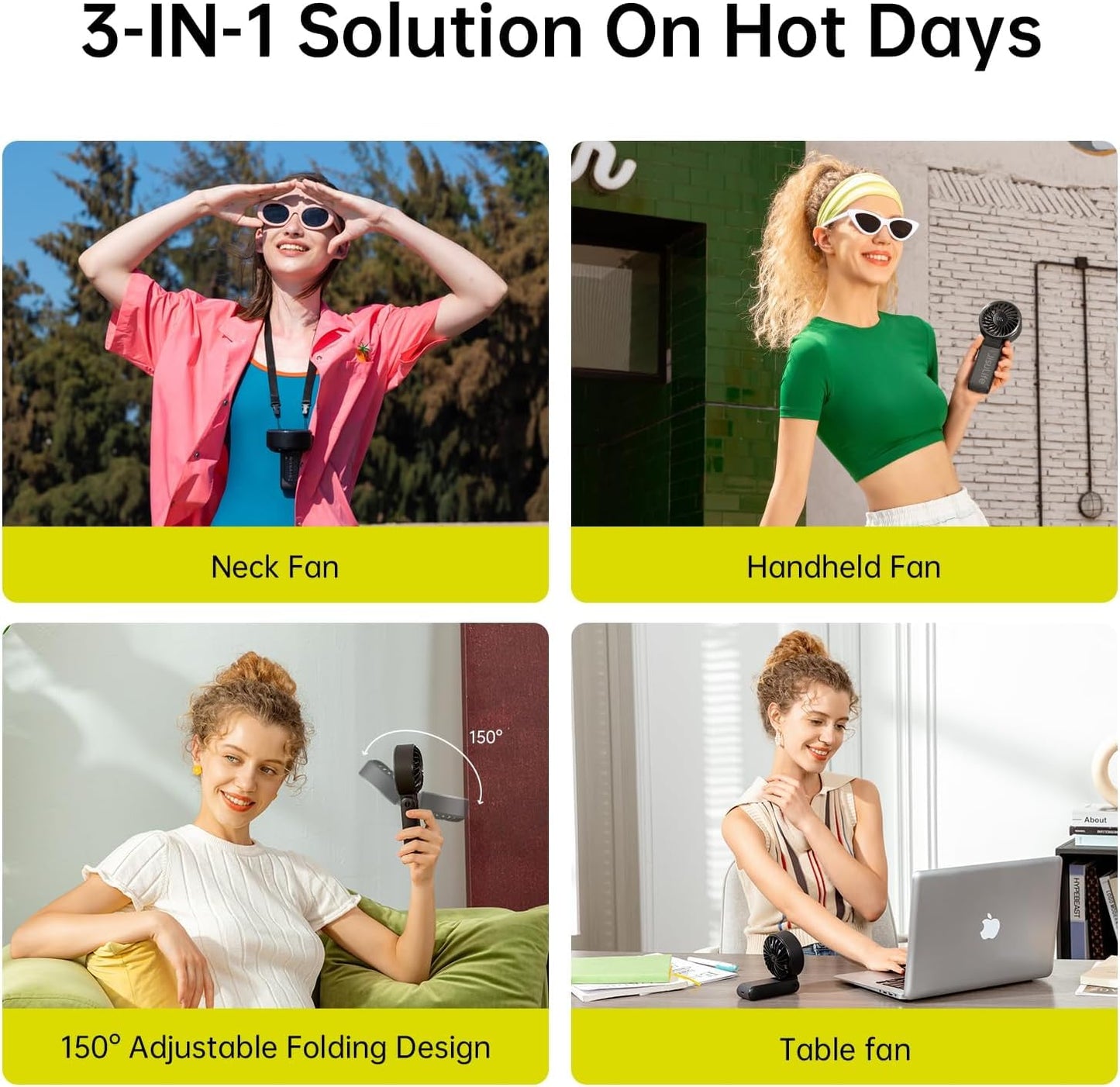 JISULIFE Life7 Portable Handheld Fan  3600mAh - Black - Deccan Retail