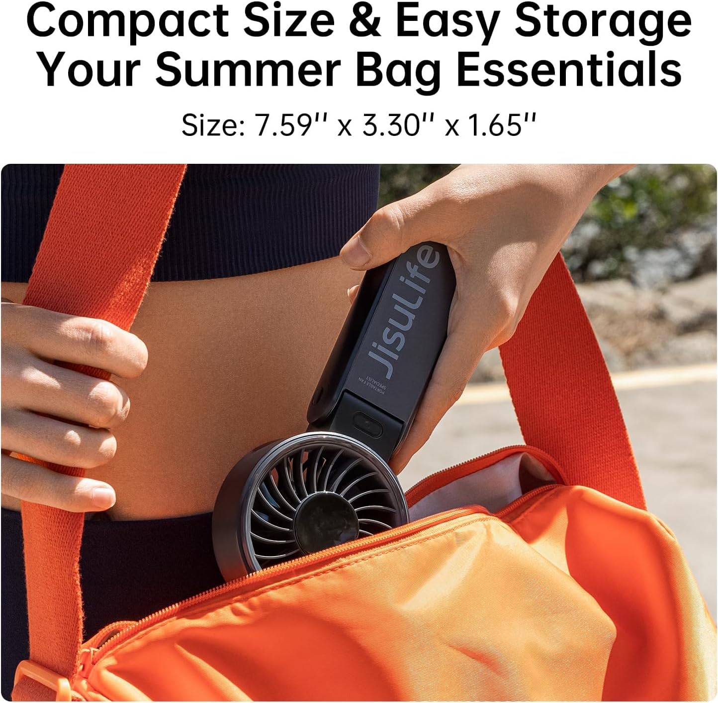 JISULIFE Life7 Portable Handheld Fan  3600mAh - Black - Deccan Retail