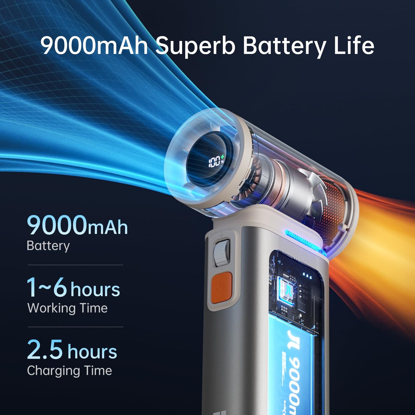 JISULIFE Ultra1 Handheld Turbo Fan & Air Duster 9000mAh - Light Brown - Deccan Retail