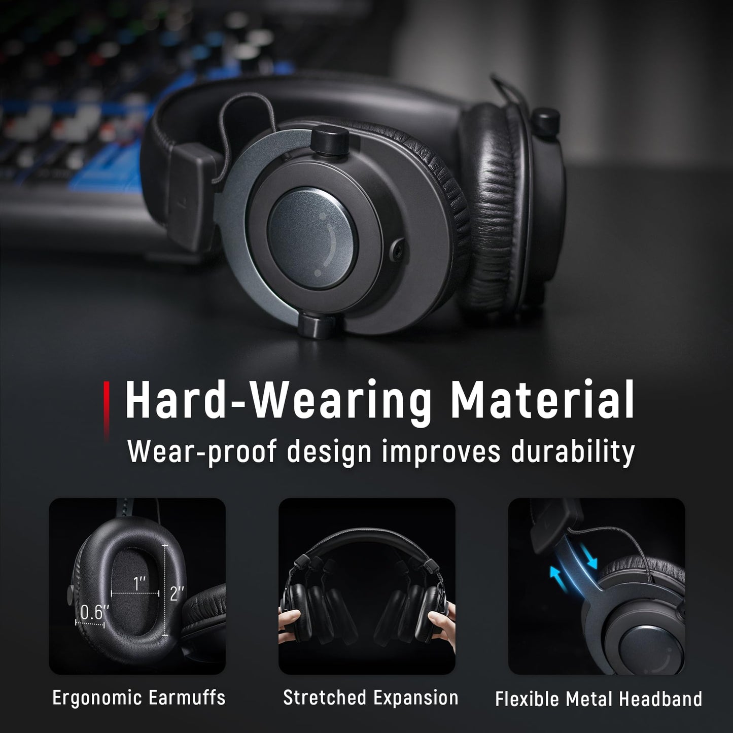 FIFINE H8 Studio Monitor Headphones - Black - Deccan Retail