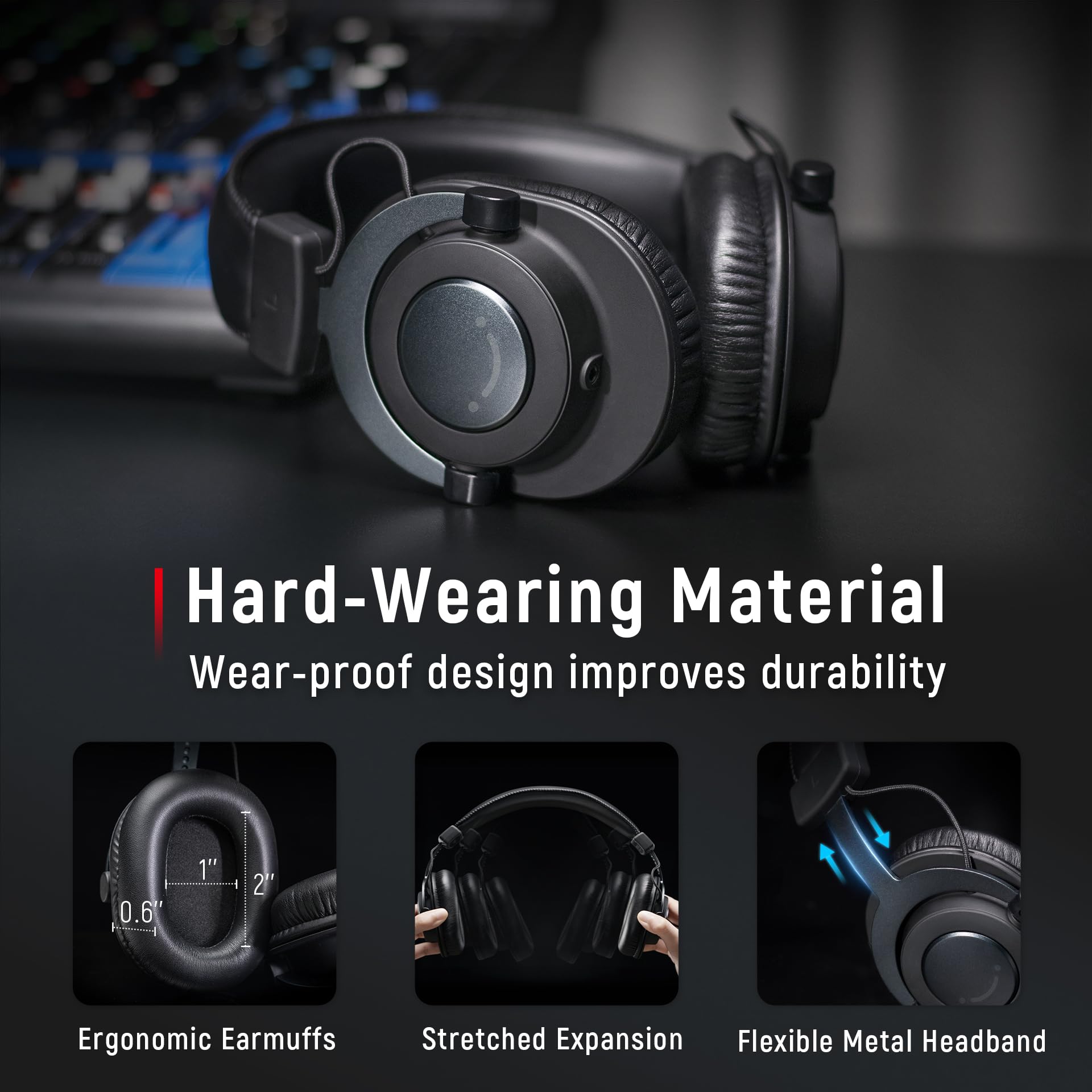 FIFINE H8 Studio Monitor Headphones - Black - Deccan Retail
