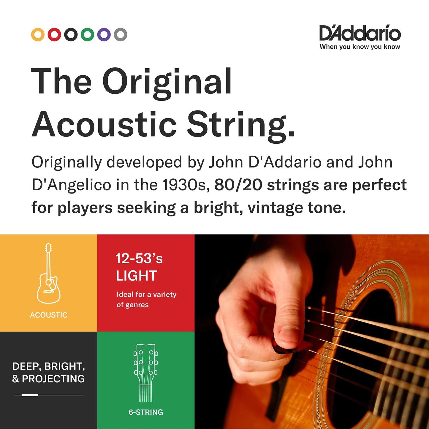 D'Addario EJ10 80/20 Bronze Acoustic Guitar Strings 10-47 Extra Light - Deccan Retail