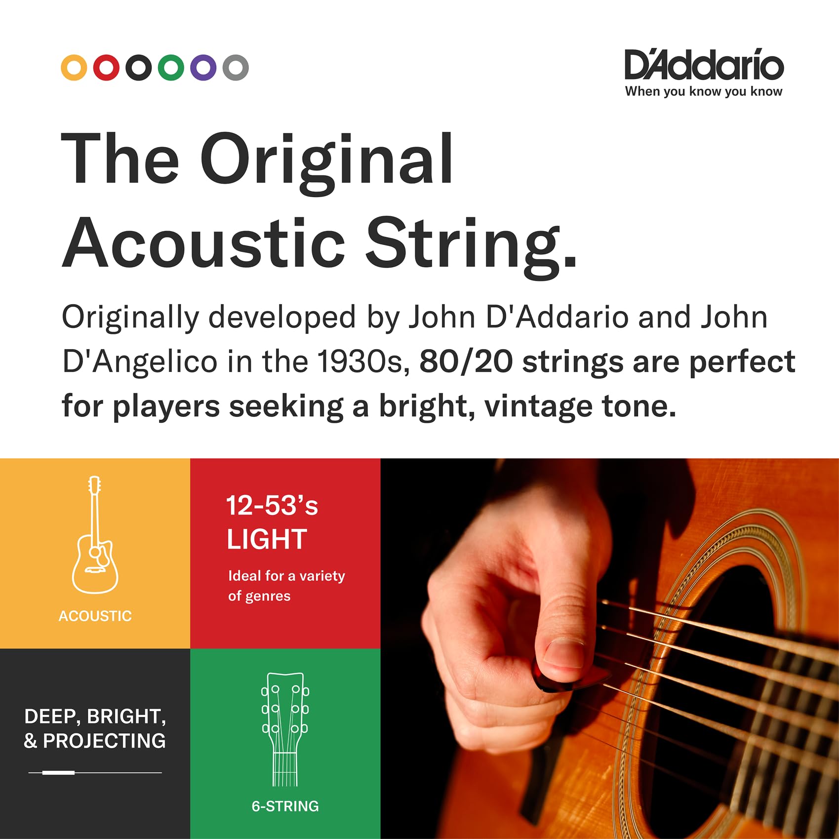 D'Addario EJ11 80/20 Bronze Acoustic Guitar Strings Light 12-53 - Deccan Retail