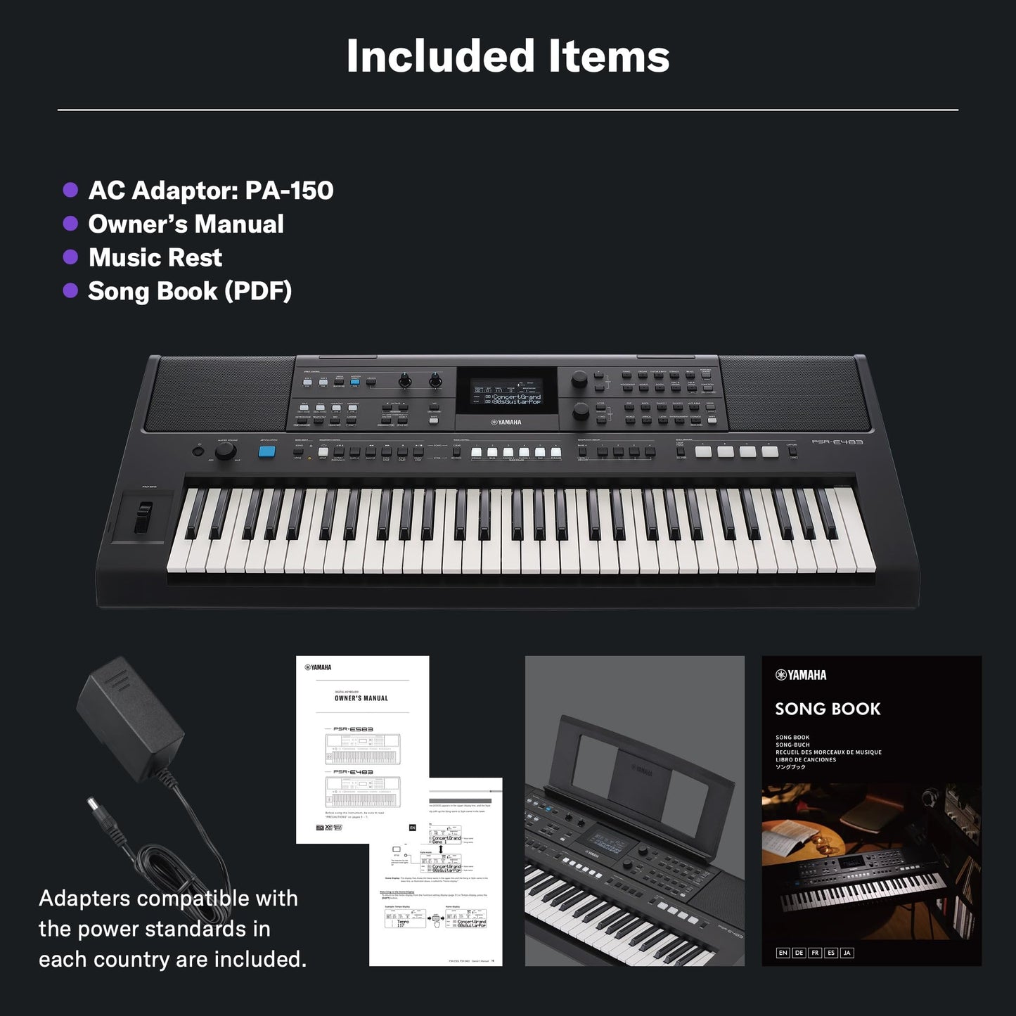 Yamaha PSR-E483 61-Key Portable Keyboard