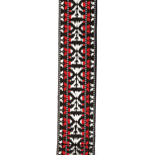 D'Addario Woven Banjo Strap – Hootenanny Red & Silver - Deccan Retail