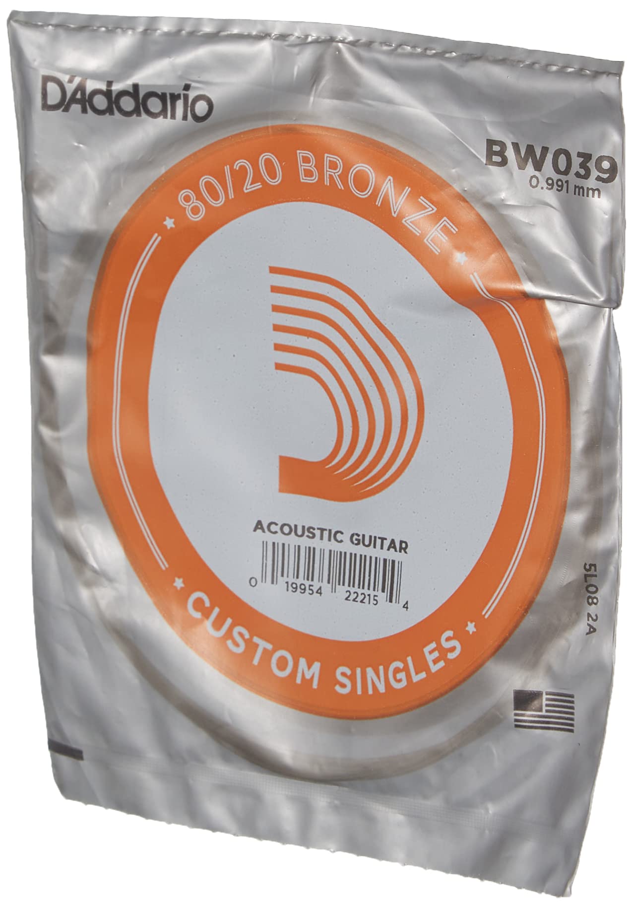 D'Addario Bronze Wound Acoustic Guitar Single String .039 (BW039) - Deccan Retail