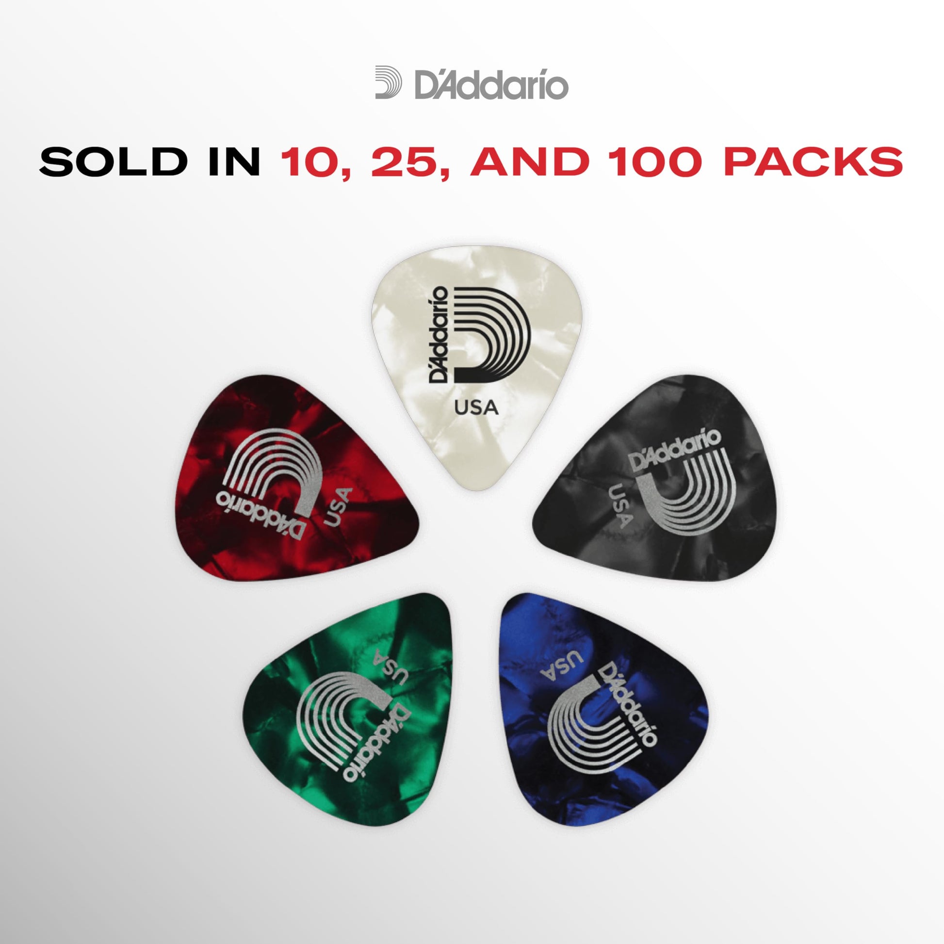 Planet Waves Assorted Pearl Celluloid Guitar Picks Medium 25 Pack (1CAP4-25) - Deccan Retail