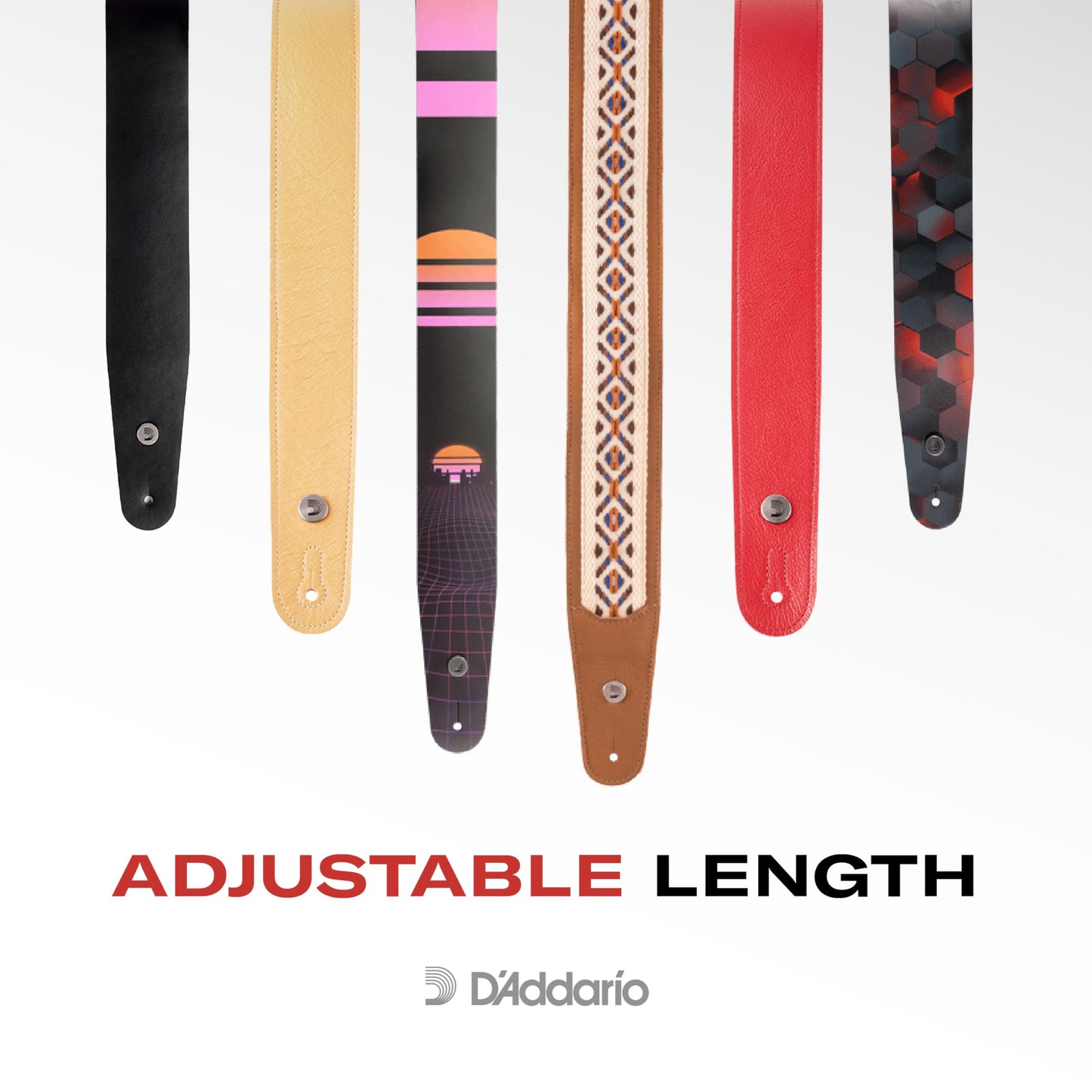 D'Addario Alchemy Dark Synth Leather Guitar Strap - Deccan Retail