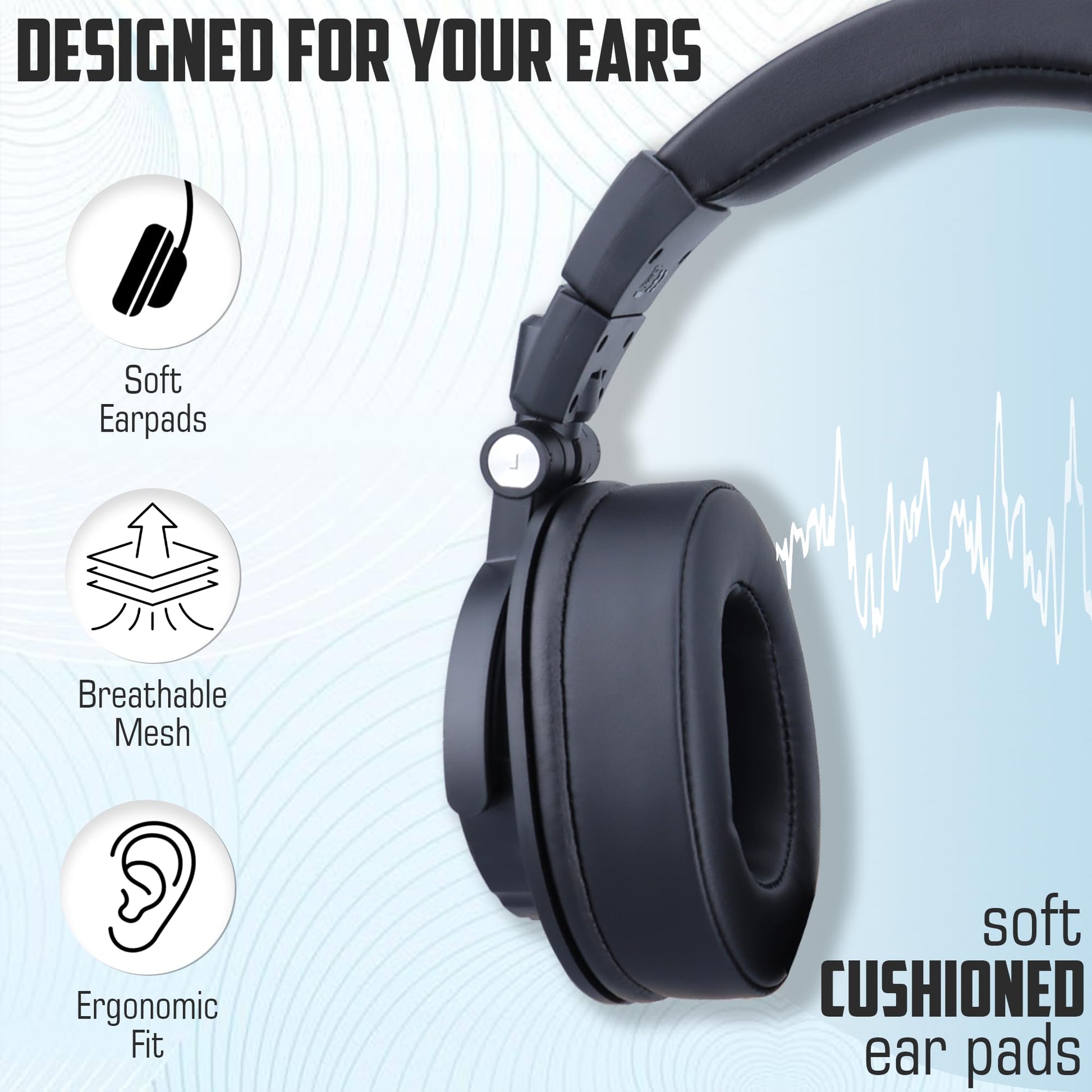 CLAW SM90 Studio Monitoring DJ Wired Over-Ear Headphones with 50mm Drivers - Deccan Retail
