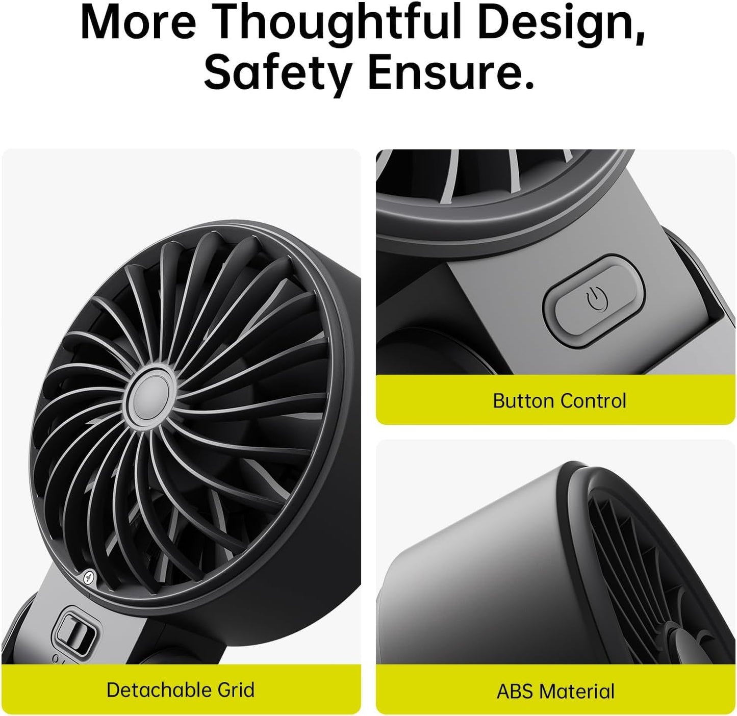 JISULIFE Life7 Portable Handheld Fan  3600mAh - Black - Deccan Retail