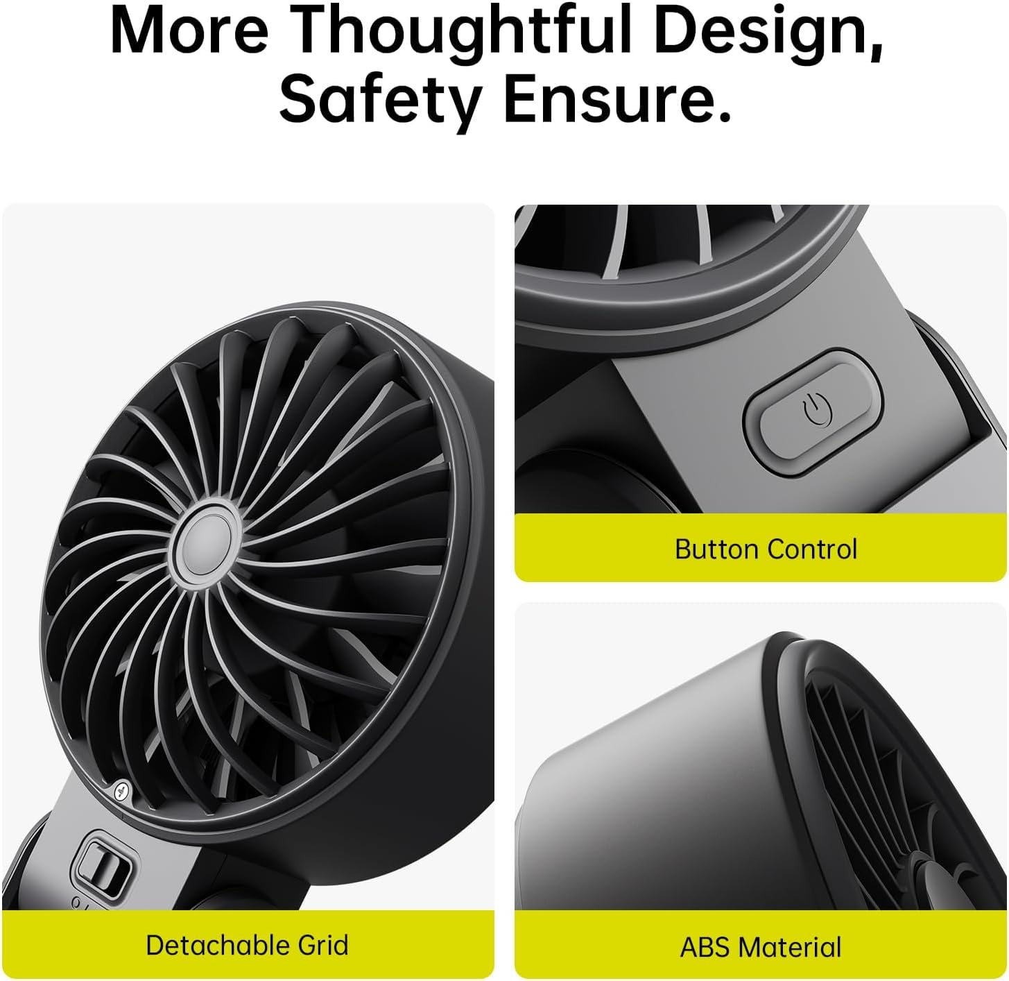 JISULIFE Life7 Portable Handheld Fan  3600mAh - Black - Deccan Retail