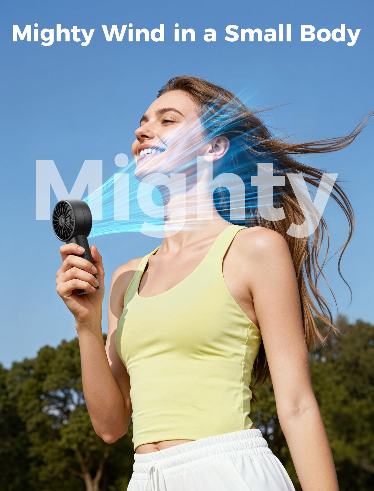 Aecooly Halo-03 2000mAh Portable Handheld Fan - Black - Deccan Retail