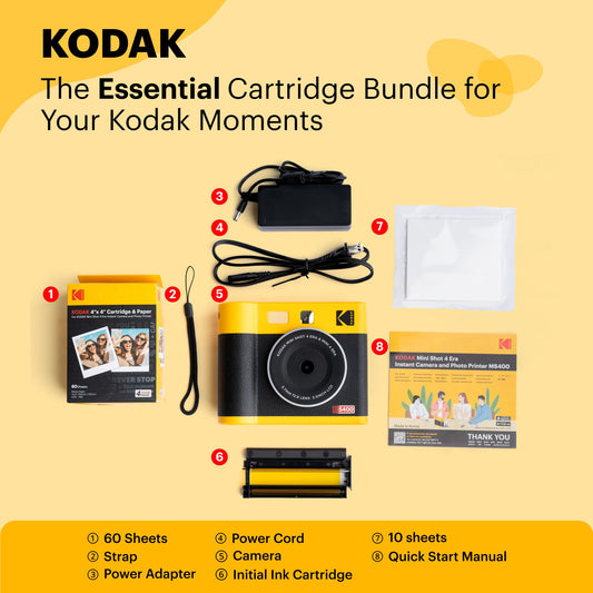 Kodak Mini Shot 4 ERA 2-in-1 Instant Camera & Photo Printer 4x4 with 68 Sheets - Deccan Retail