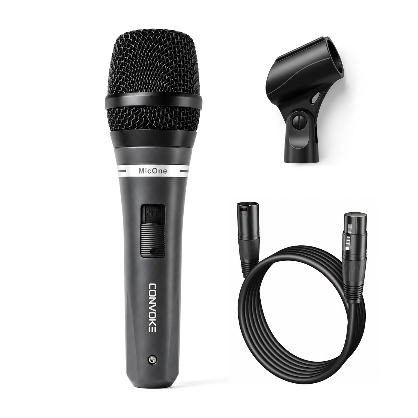 CONVOKE MICONE Professional Wired Dynamic Microphone with XLR Cable & Mic Clip