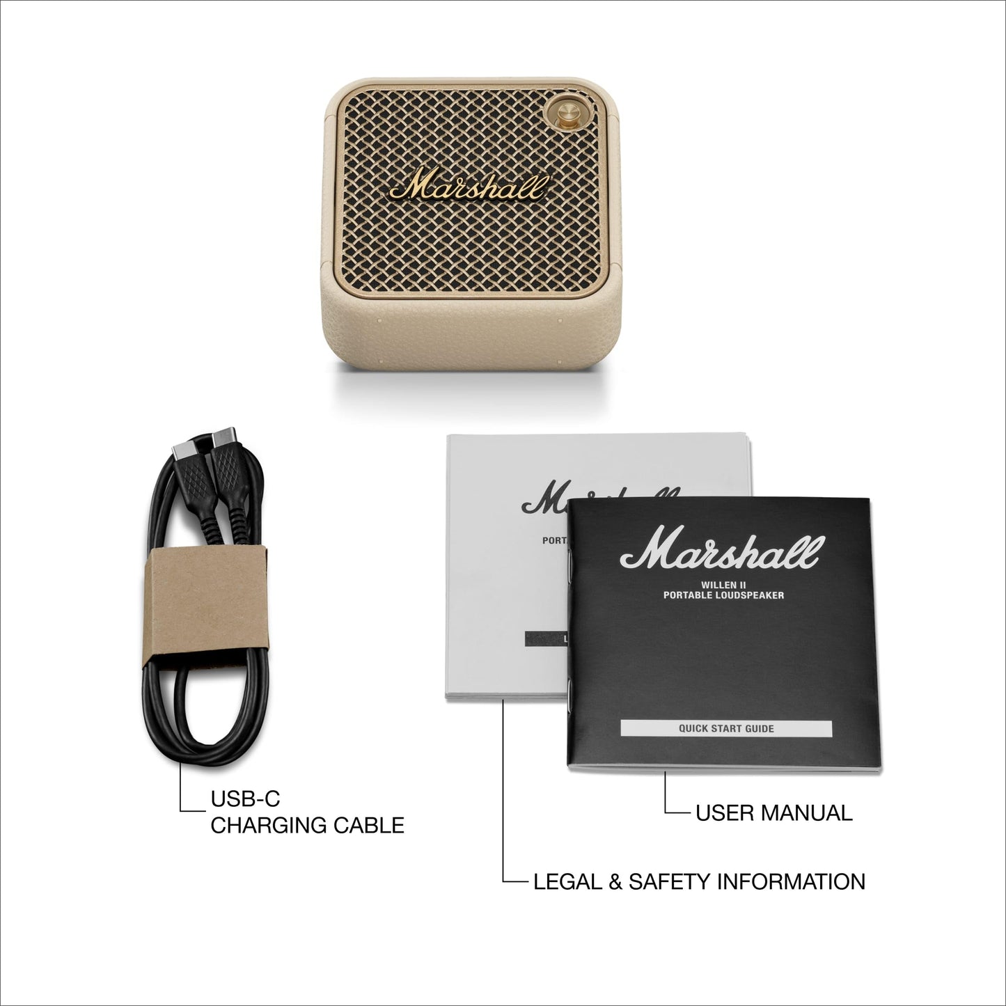 Marshall Willen II Portable Bluetooth Speaker – Cream - Deccan Retail