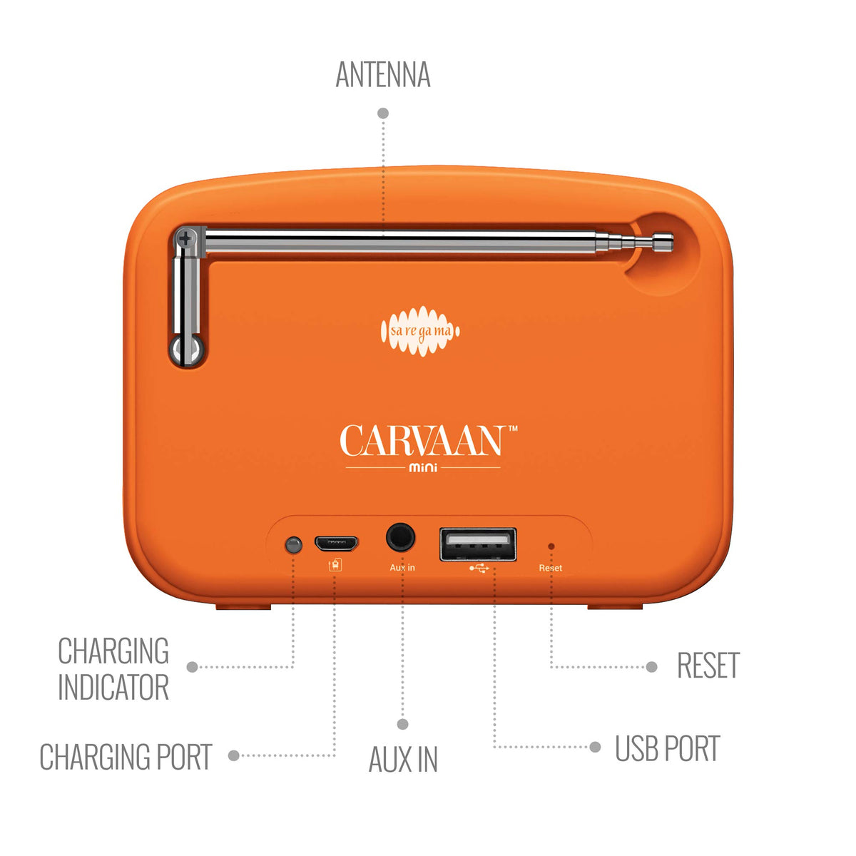 Saregama Carvaan Mini 2.0 Bhakti - Orange